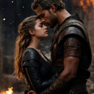 couple, medieval, portrait, cinematic, ancient, fantasy, mythical, vikings, warrior, man, woman, intimate, serene, realistic, romantic, passionate, lovers, lovers, lovers, lovers, lovers, lovers