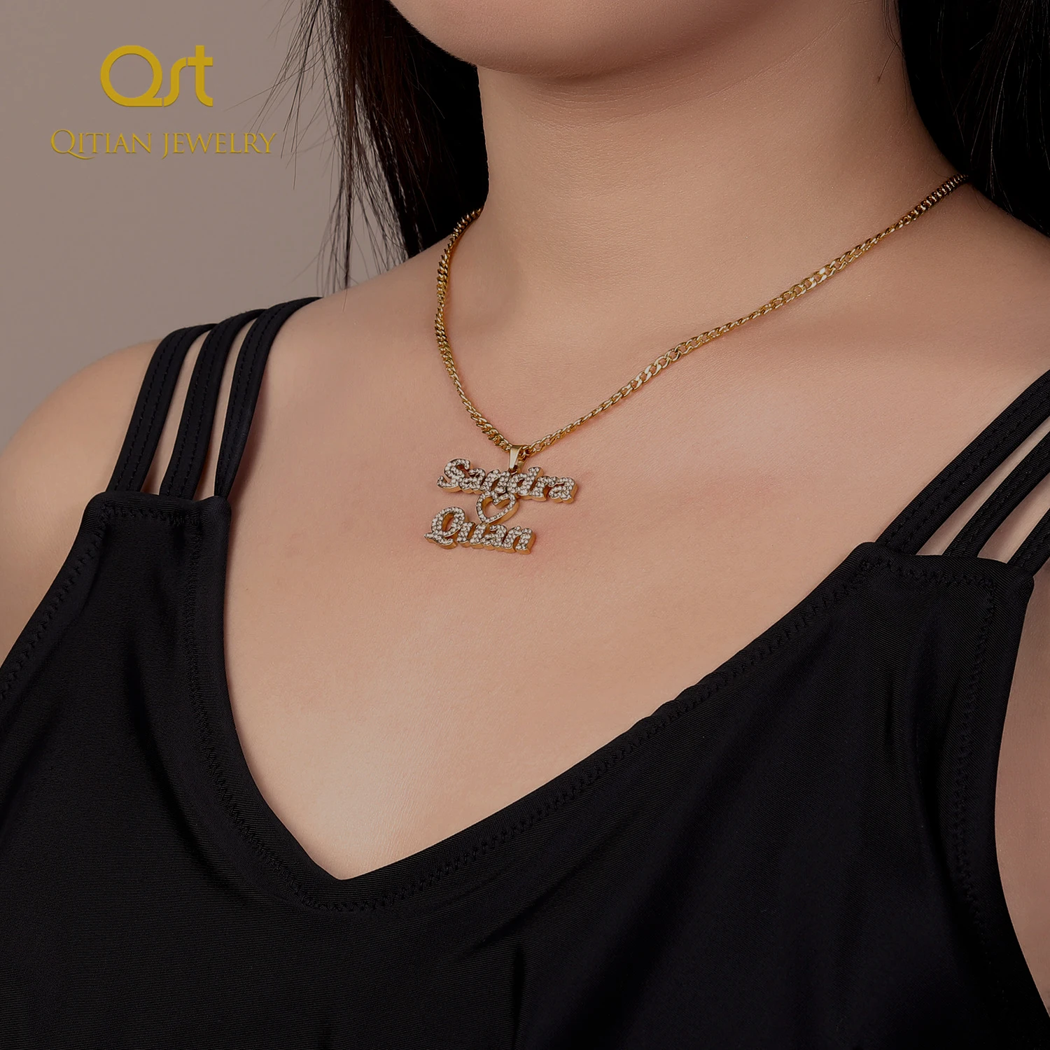 Personalized Double Name Necklace - Image 2