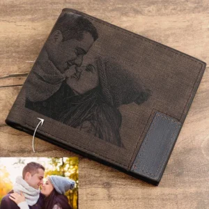 Personalized Photo Engraved Leather Wallet