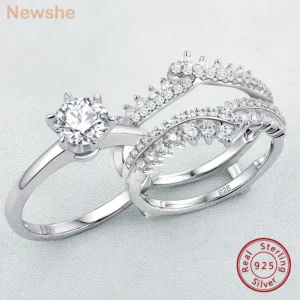 Newshe 925 Silver Original Wedding Rings