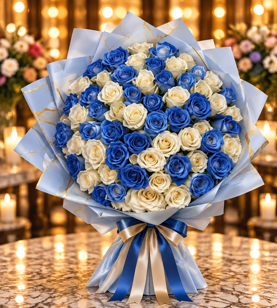 Sapphire Serenity Flower Bouquet