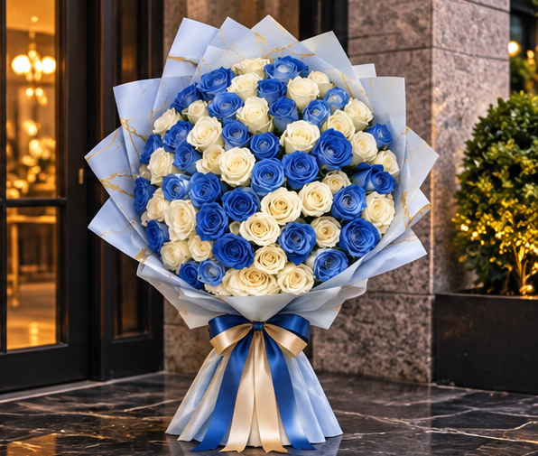 Sapphire Serenity Flower Bouquet - Image 2