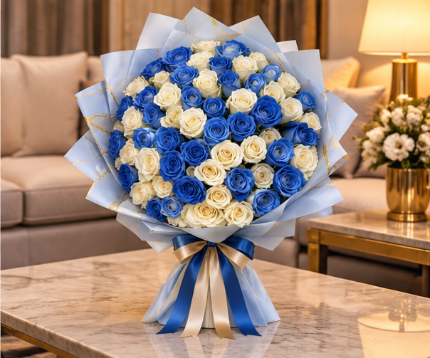 Sapphire Serenity Flower Bouquet - Image 3