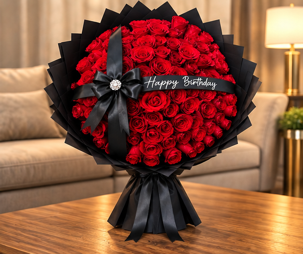 Midnight Romance Flower Bouquet - Image 2