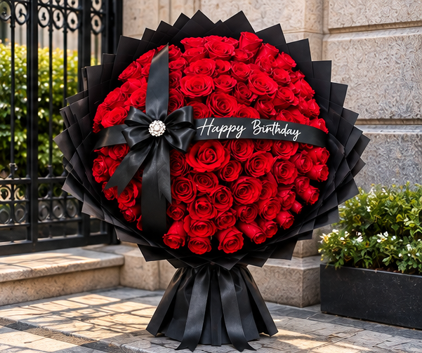 Midnight Romance Flower Bouquet - Image 3