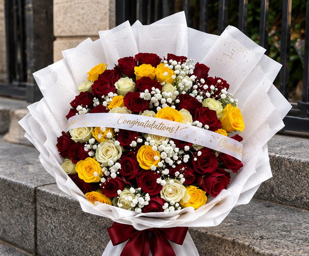 Golden Jubilee Flower Bouquet - Image 2